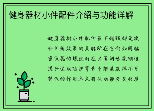 健身器材小件配件介绍与功能详解